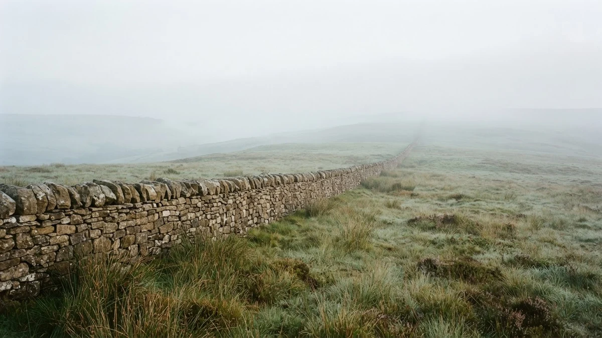 A stone wall running into mist, illustrating the Basic Multilingual Plane boundary