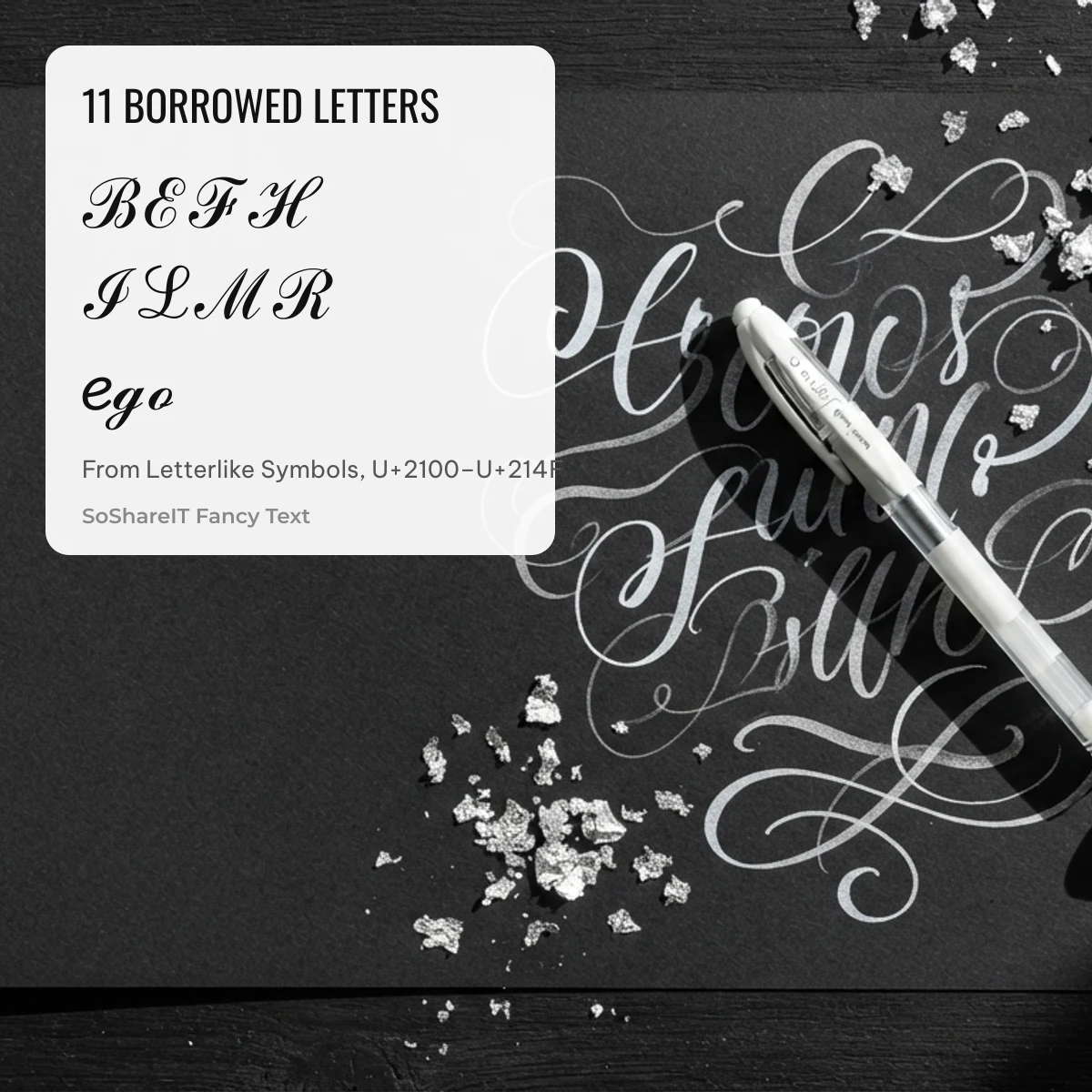 Cursive letters borrowed script capitals from Letterlike Symbols