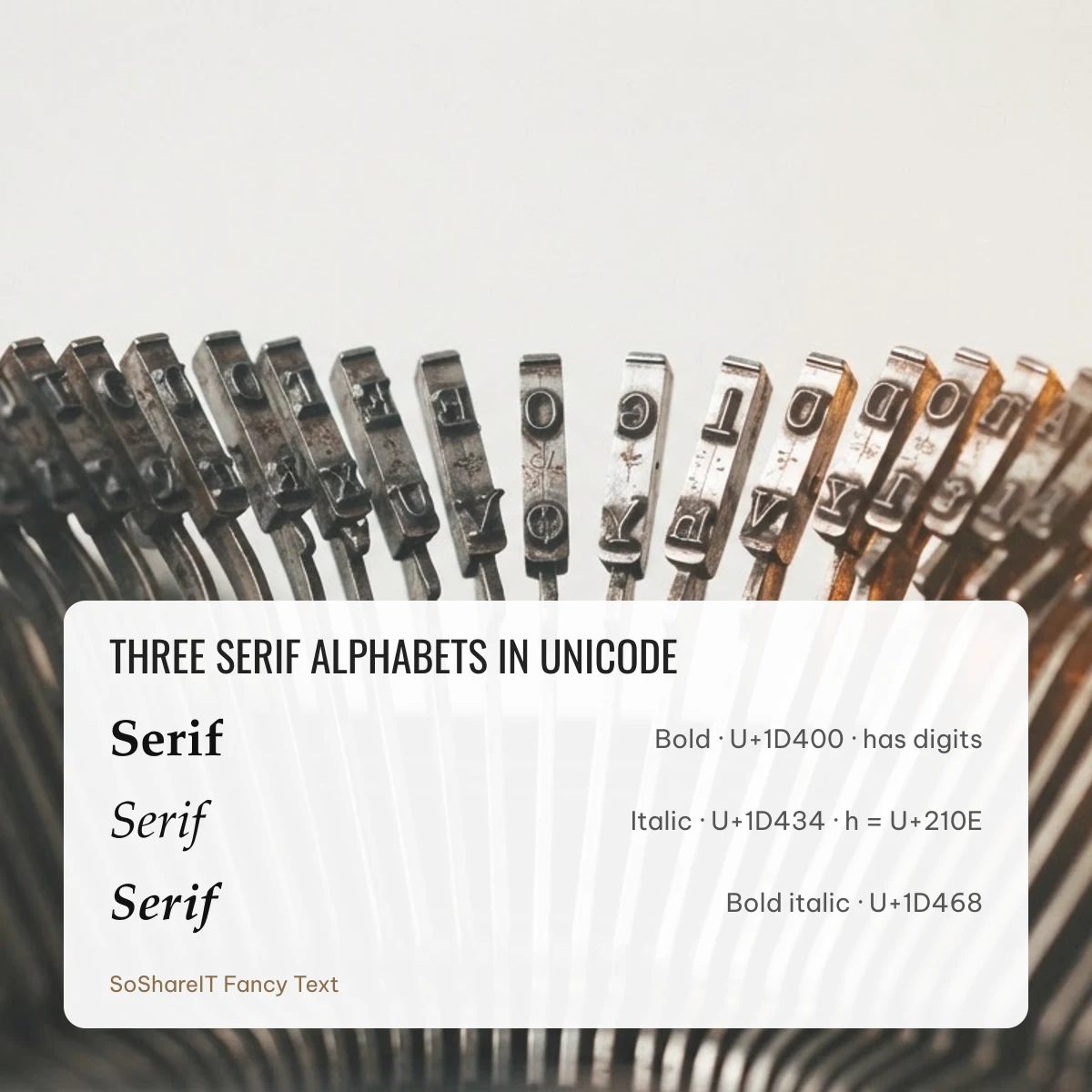 Serif font Unicode styles bold italic and bold italic compared Serif font Unicode styles bold italic and bold italic compared