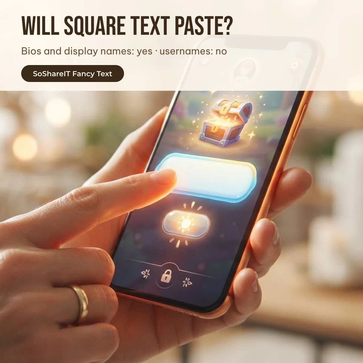 Square text on Discord Instagram and CODM